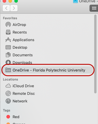 Screenshot of synced OneDrive