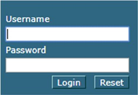 Screenshot of the username and password