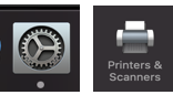 Screenshots of Settings and Printers and Scanners